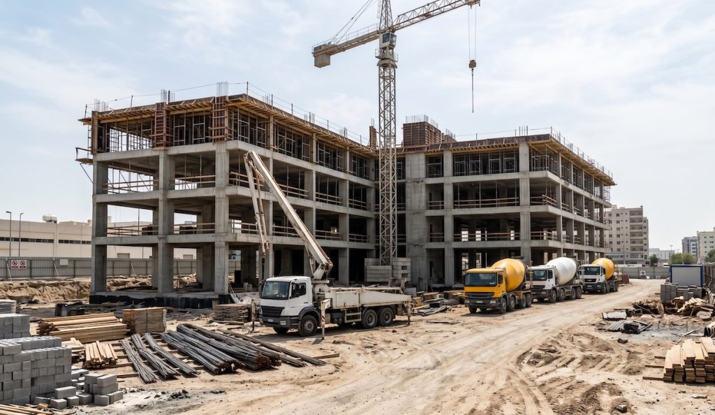 Dolomite used as raw material in cement and concrete production for construction industry