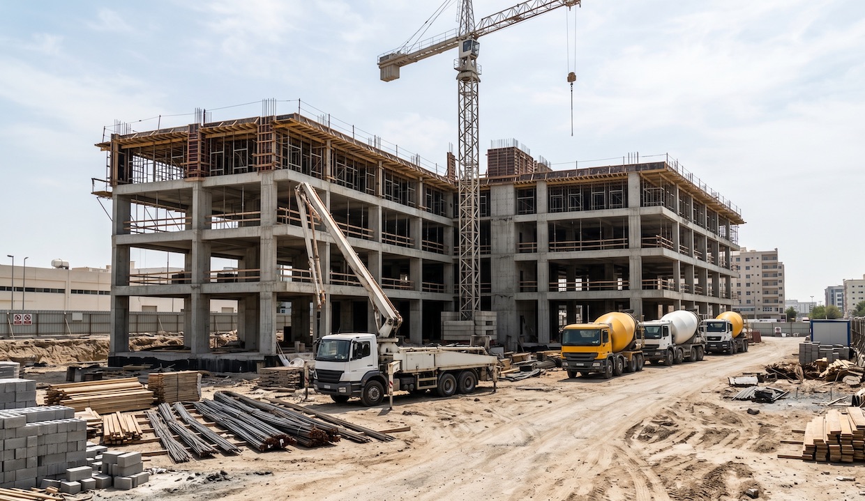 Dolomite used as raw material in cement and concrete production for construction industry